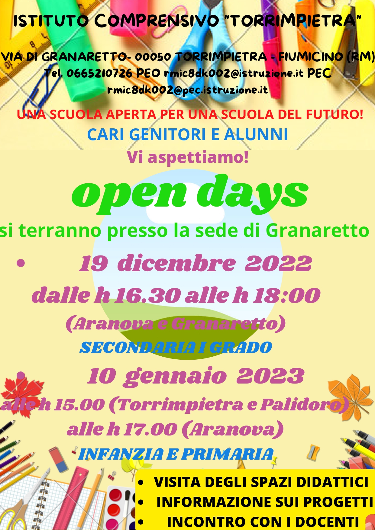 OPEN DAYS IC TORRIMPIETRA