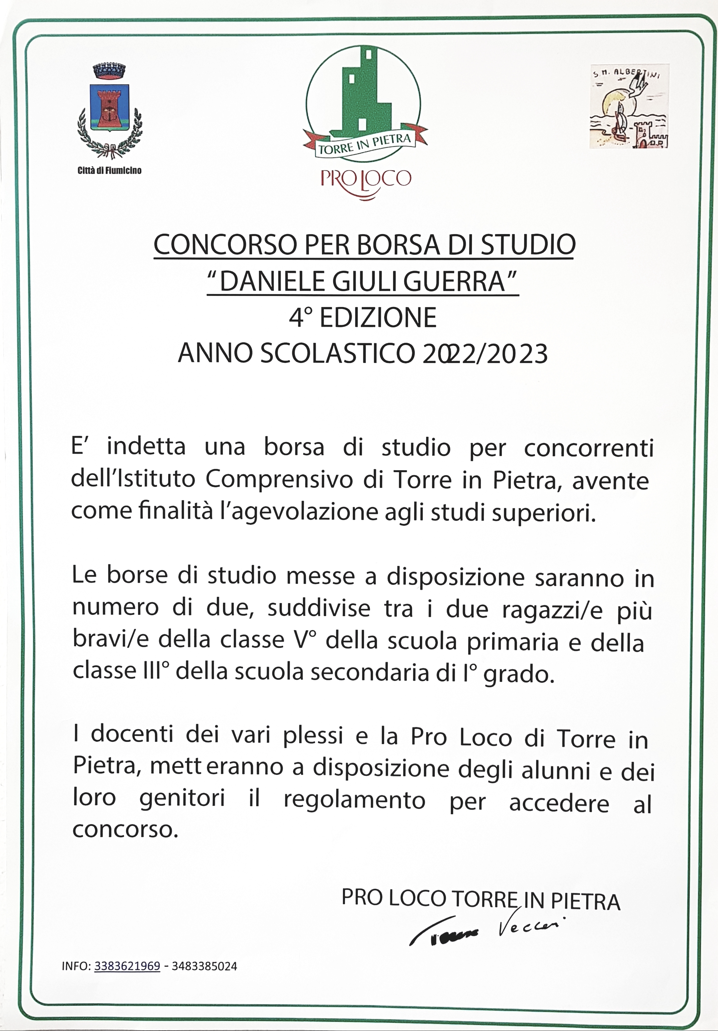 Concorso borsa di studio “Daniele Giuli Guerra” 4°Edizione a.s.2022-2023